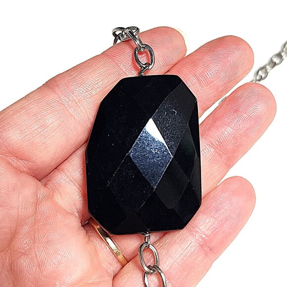 Long black Onyx necklace - Picture 5 of 8